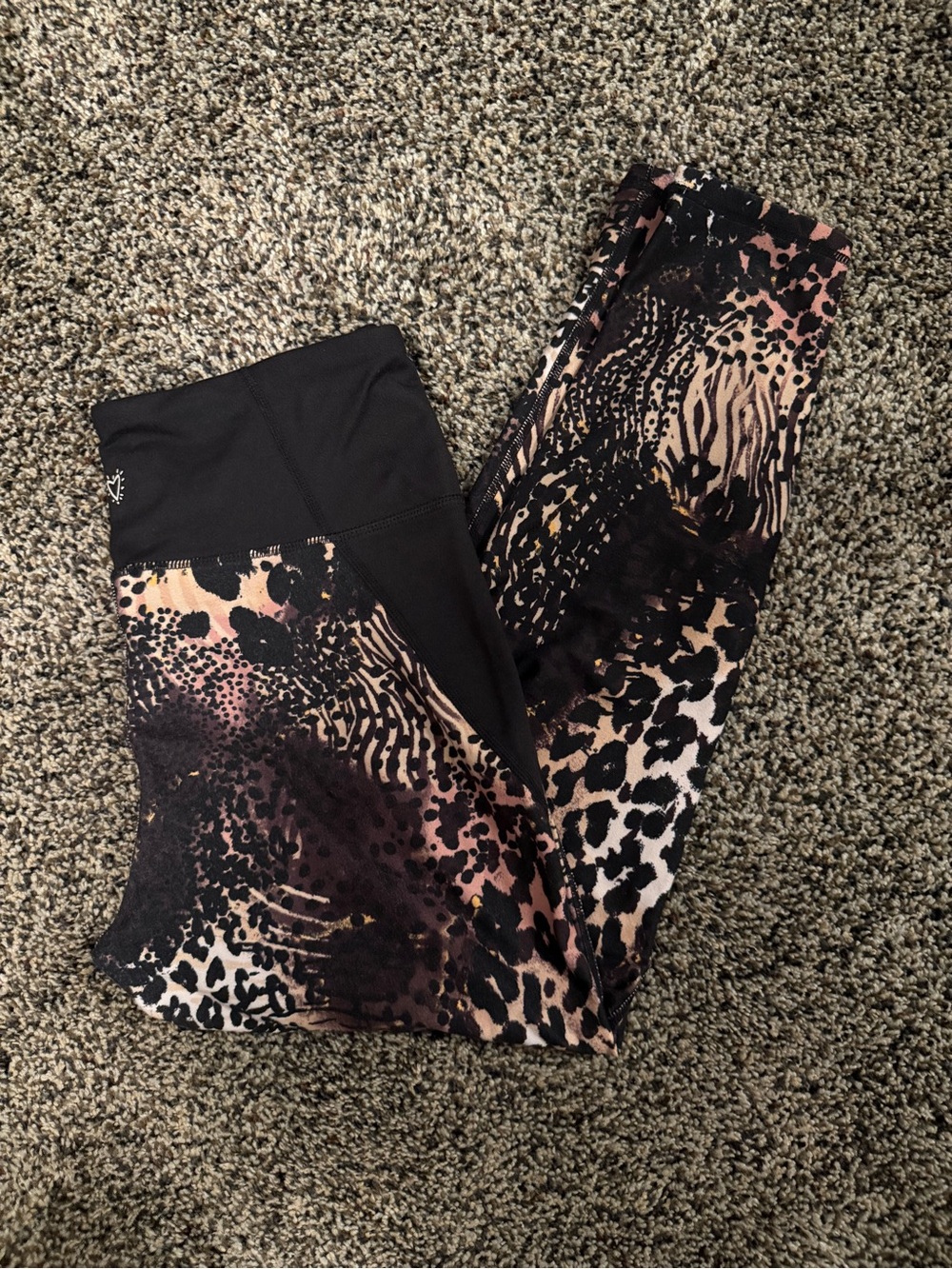 Betsey Johnson Black and Pink Animal Print Leggings